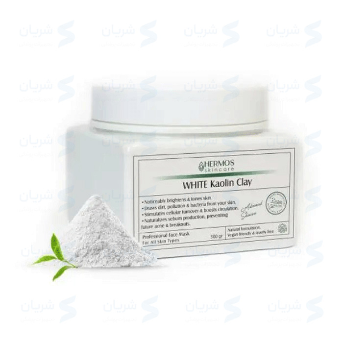 ماسک خاک رس سفید هرموس Hermos White Kaolin Clay Mask حجم 300 گرم